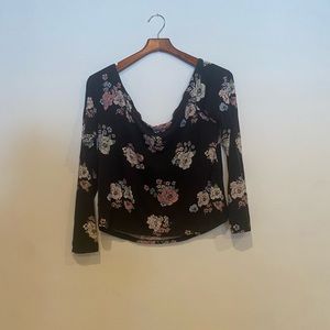 Arizona Long Sleeve Floral Crop Top XXL